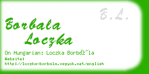 borbala loczka business card